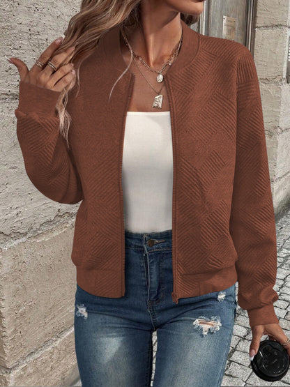 Textured Zip Up Jacket in 5 Colors