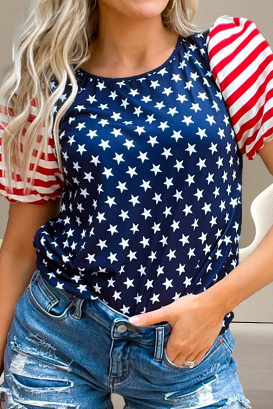Stars and Stripes Short Sleeve Top - Olive Ave