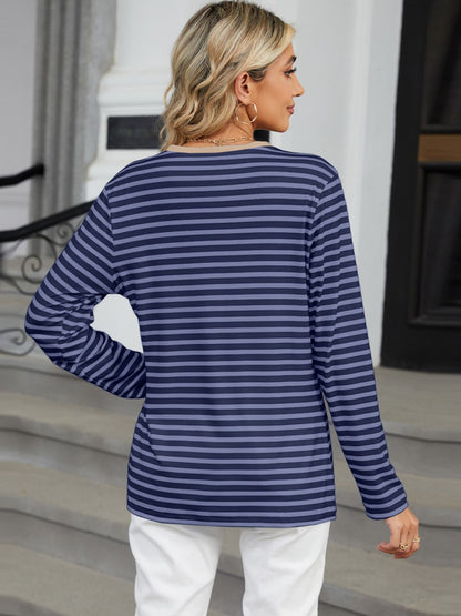 Striped Notched Top in 6 Colors