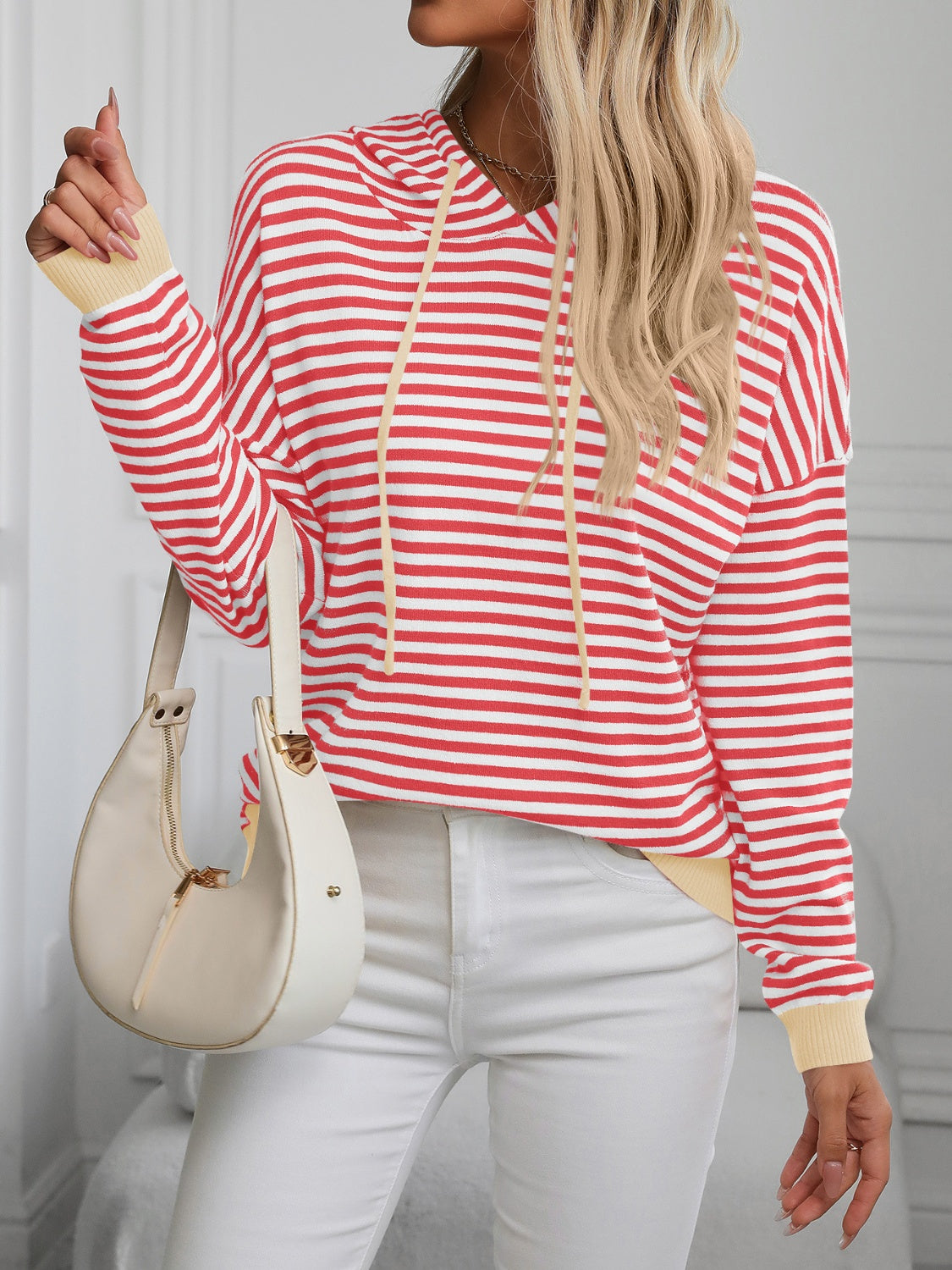 Striped Hooded Knit Top in 6 Colors