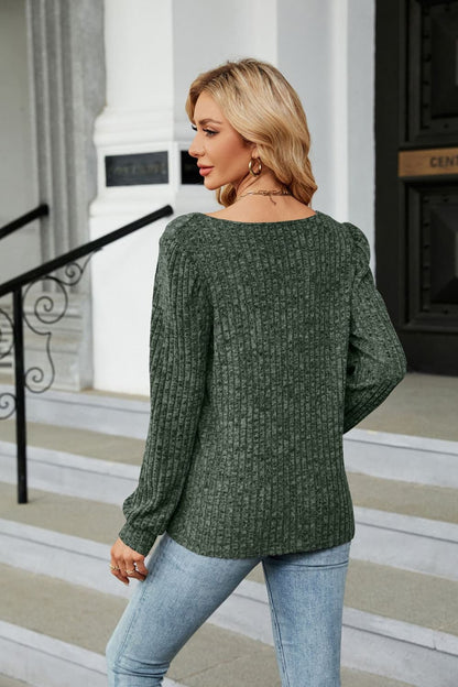 Ribbed Long Sleeve Top in 6 Colors