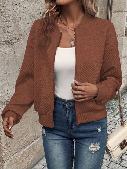 Textured Zip Up Jacket in 5 Colors