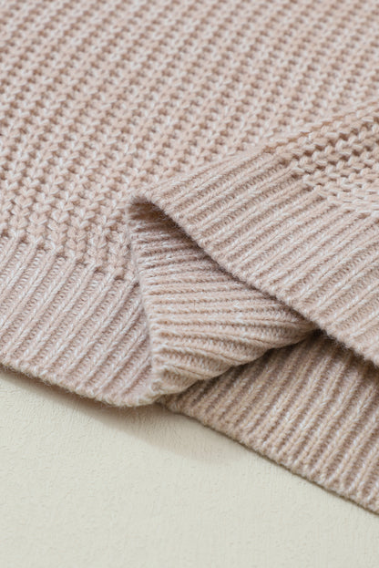 Cable-Knit Dropped Shoulder Sweater