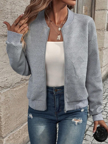 Textured Zip Up Jacket in 5 Colors