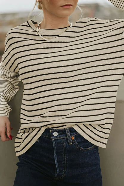 Striped Dropped Shoulder Top in 2 Colors