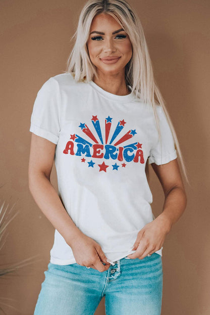 AMERICA Star Graphic Tee - Olive Ave