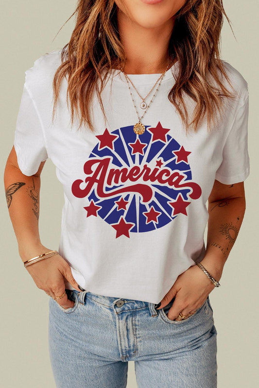 AMERICA Star Graphic Tee - Olive Ave
