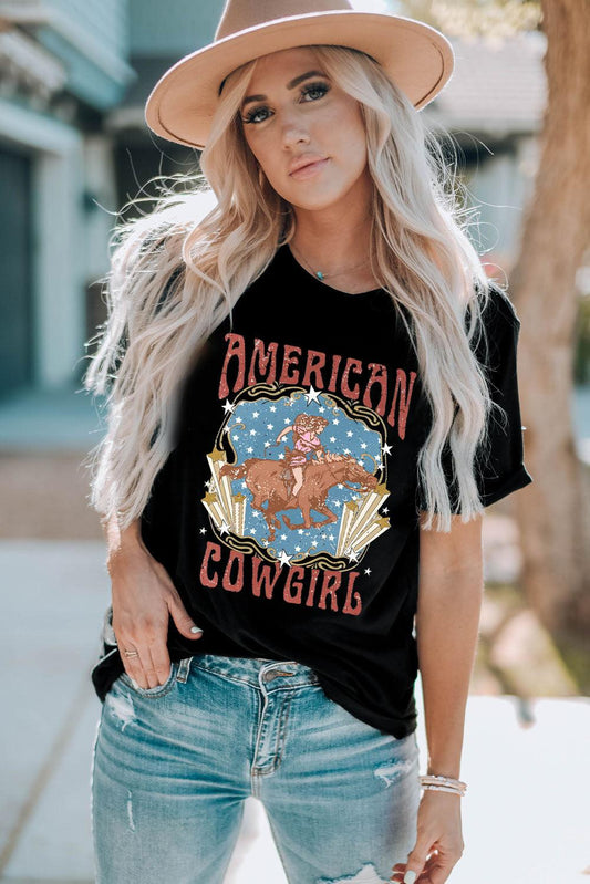 AMERICAN COWGIRL Graphic Tee - Olive Ave