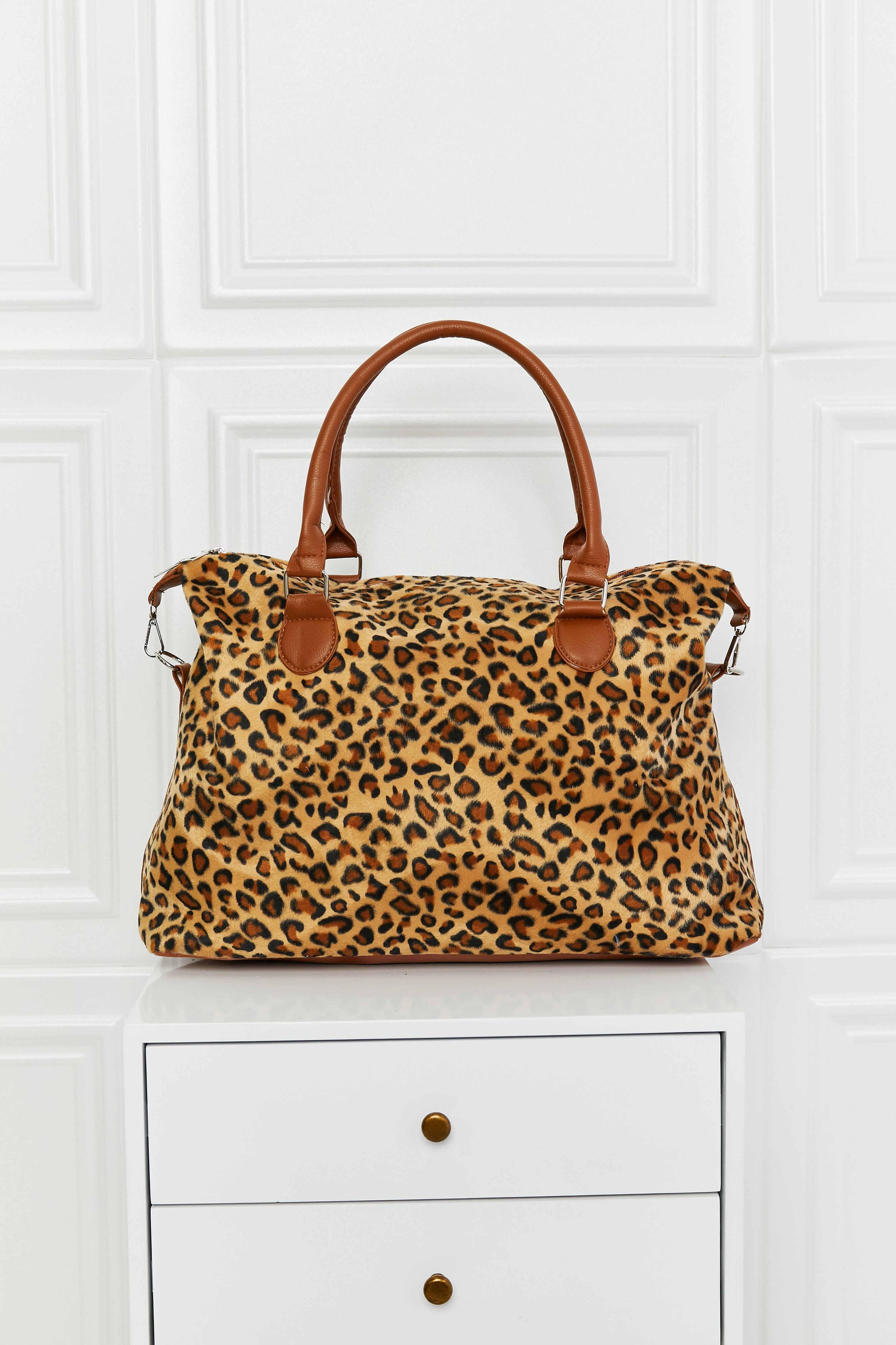 Animal Print Brushed Weekender Bag - Olive Ave