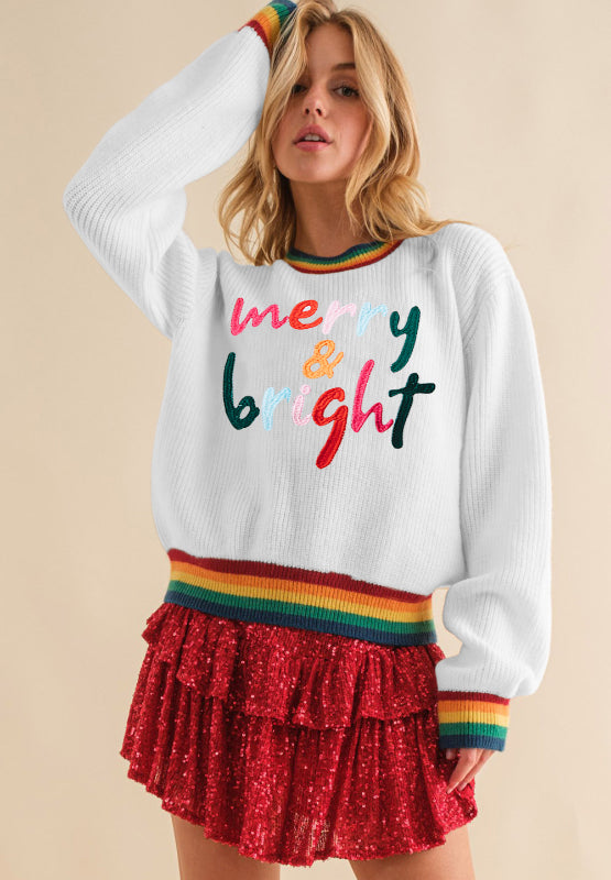 MERRY & BRIGHT Ribbed Sweater in 3 Colors