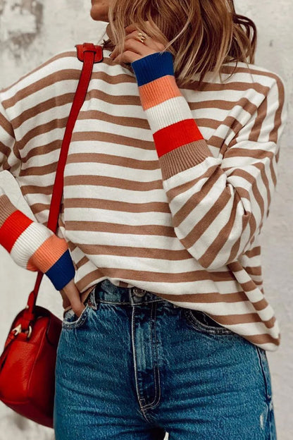 Striped Turtleneck Sweater