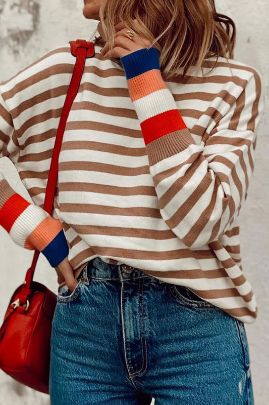 Striped Turtleneck Sweater