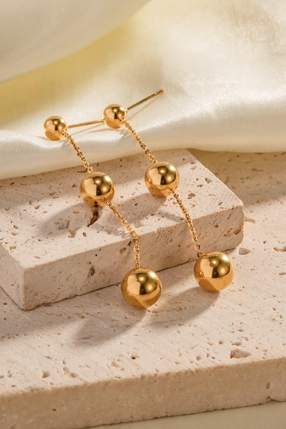 Ball Bead and Chain Earrings - Olive Ave