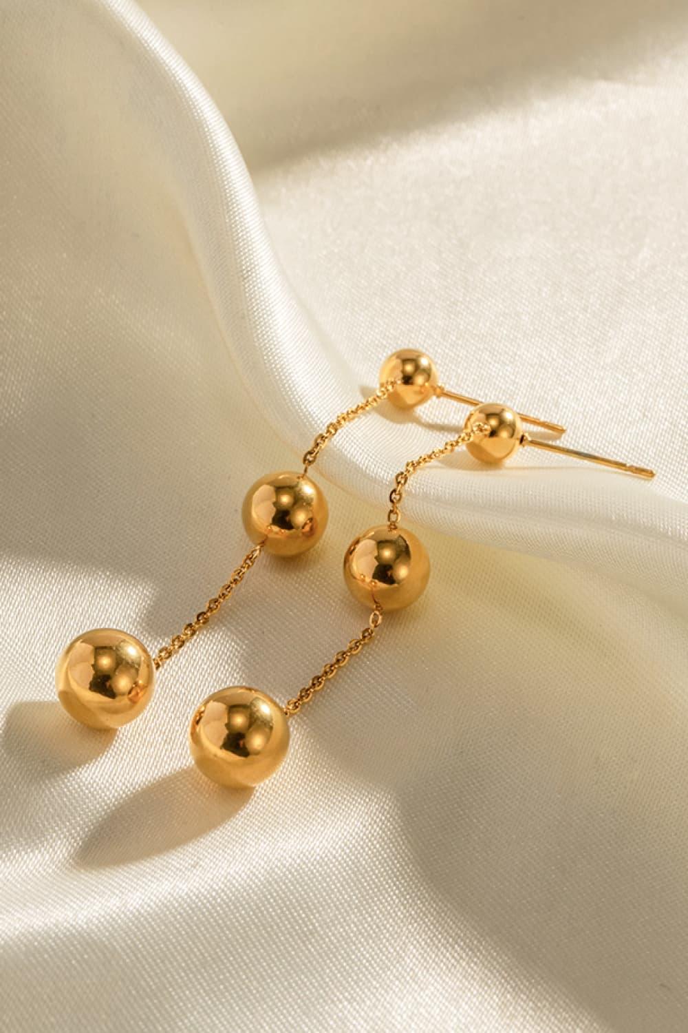 Ball Bead and Chain Earrings - Olive Ave