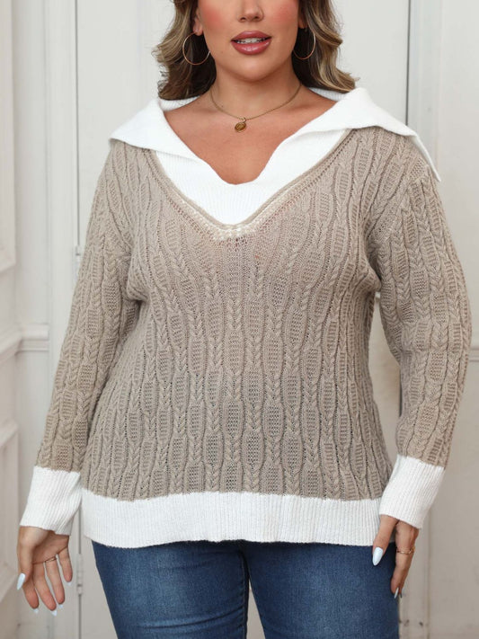 Plus Size Collared Sweater