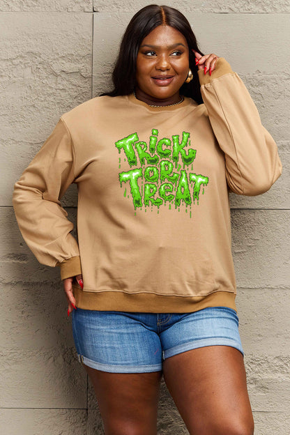 Full Size TRICK OR TREAT Graphic Sweatshirt in 6 Colors