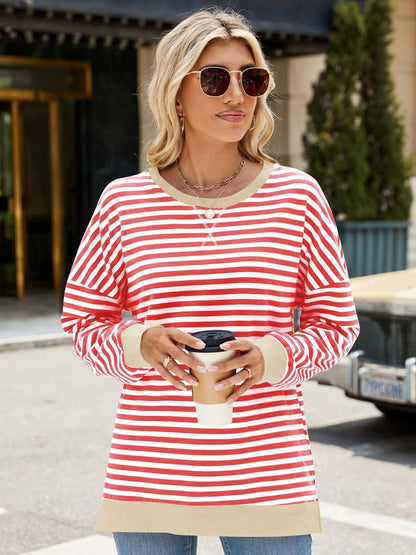 Slit Striped Sweatshirt in 8 Colors