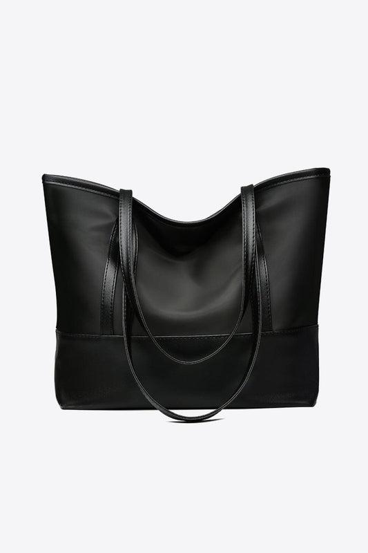 Black Leather Tote Bag - Olive Ave