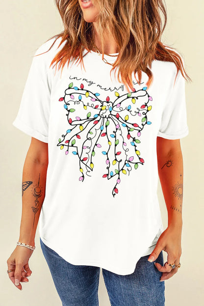 Full Size Christmas Bow T-Shirt