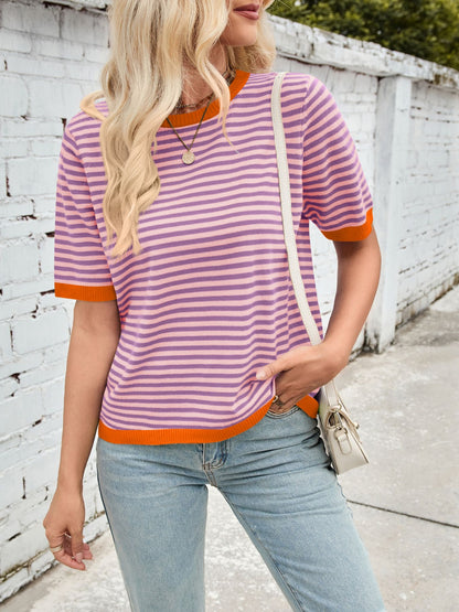 Striped Contrast Top in 7 Colors