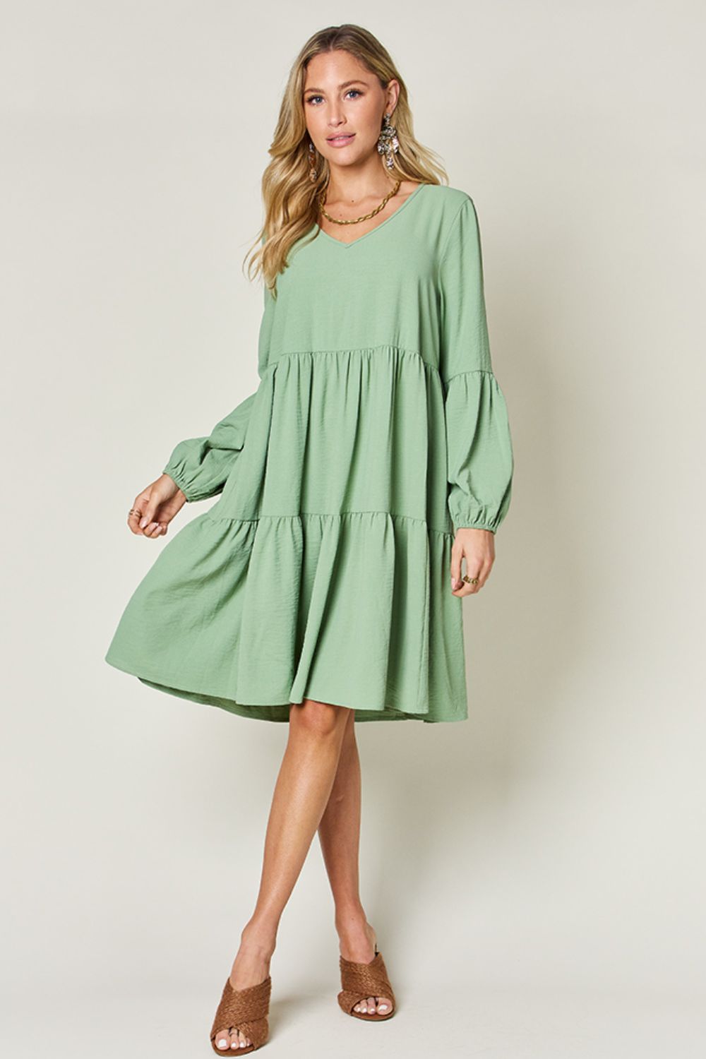 Full Size Tiered Dress with Pockets in 5 Colors