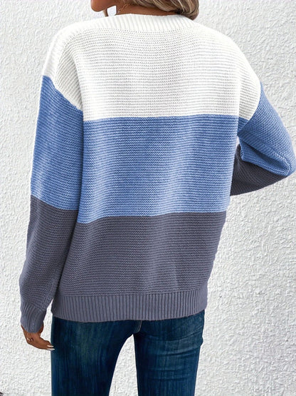 Color Block Boat Neck Sweater in 8 Colors