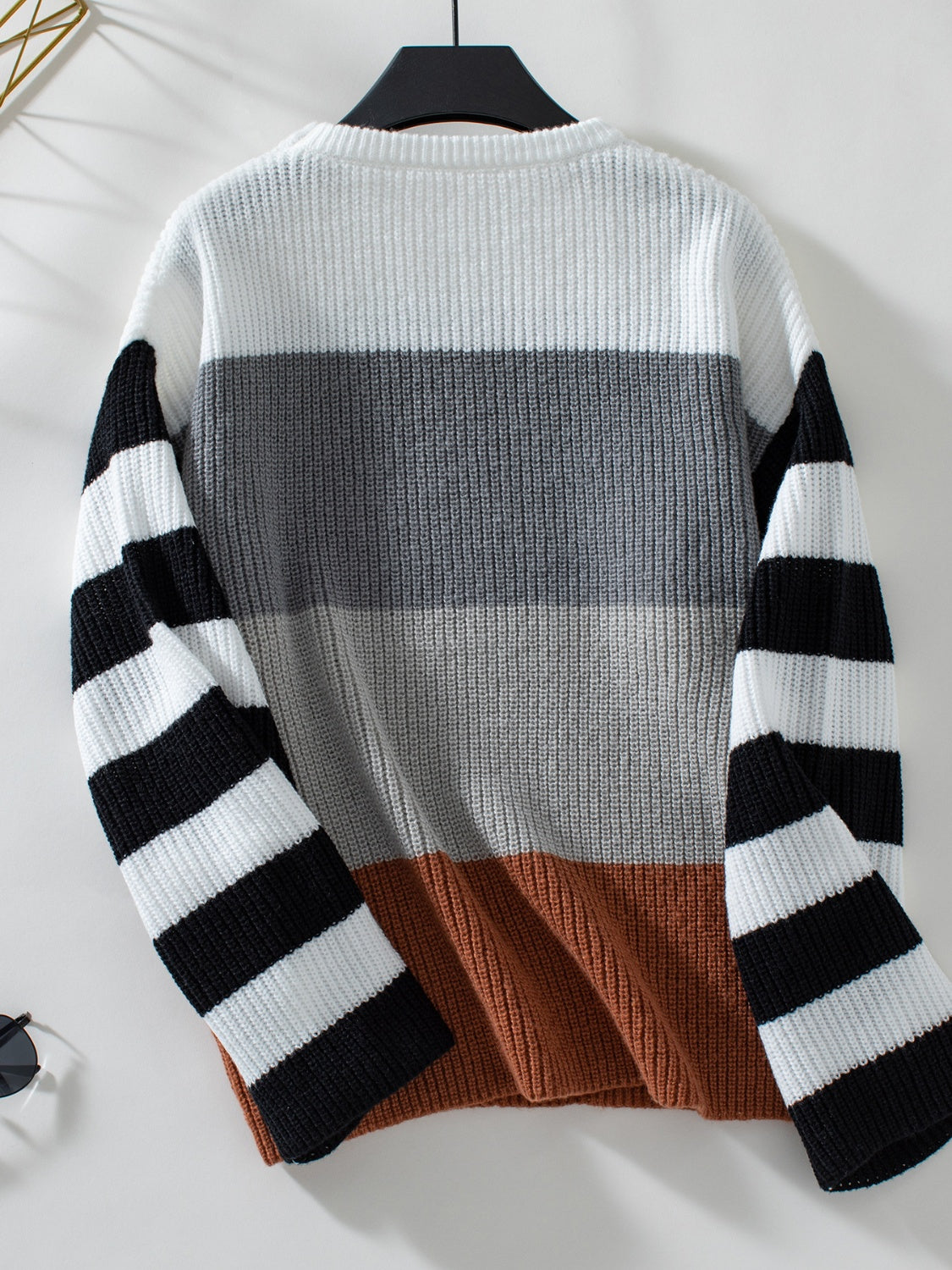 Color Block Striped Sweater in 2 Colors