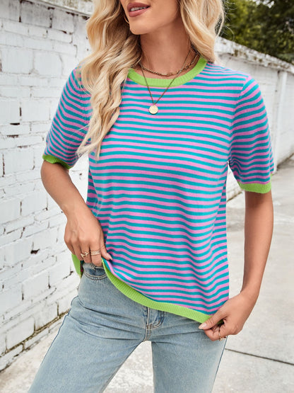 Striped Contrast Top in 7 Colors