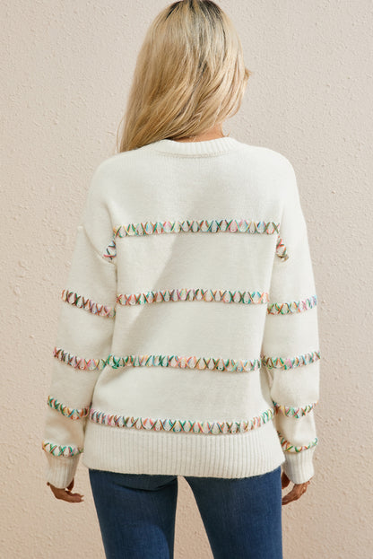 Rainbow Criss Cross Sweater - Olive Ave