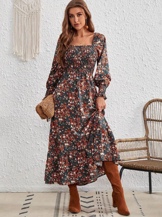 Smocked Floral Dress