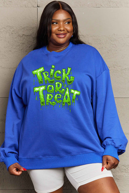 Full Size TRICK OR TREAT Graphic Sweatshirt in 6 Colors