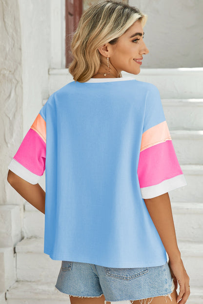 Color Block Half Sleeve T-Shirt in 4 Colors