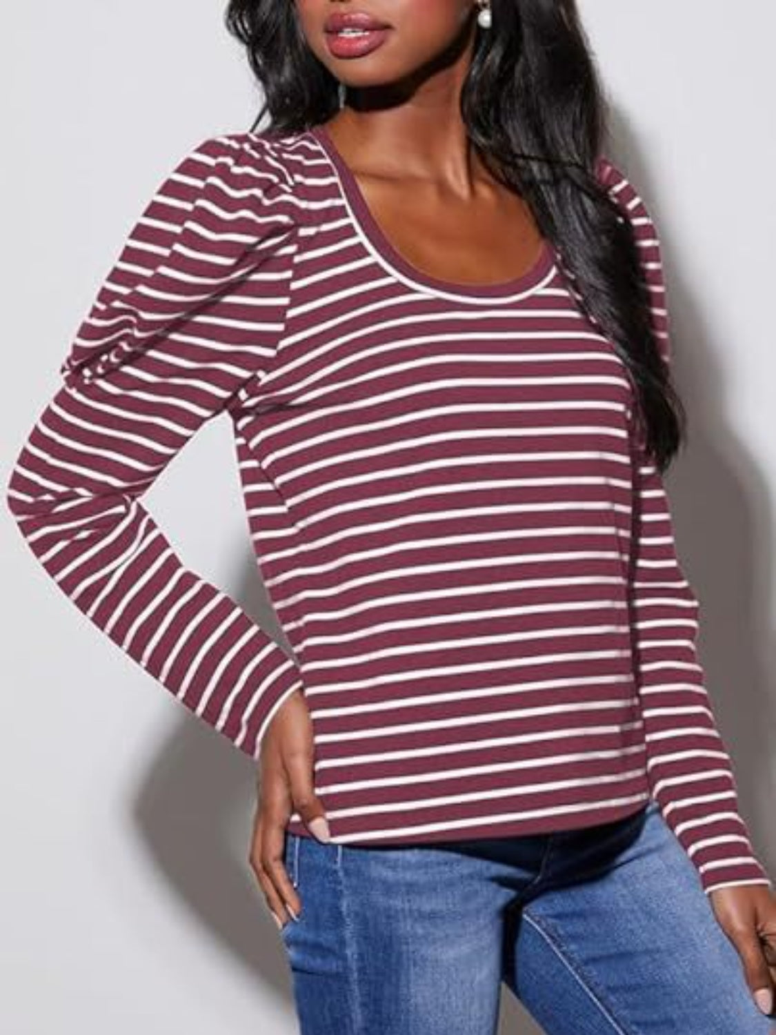 Striped Long Sleeve Top in 6 Colors - Olive Ave