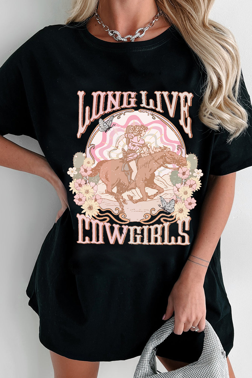 LONG LIVE COWGIRLS Oversize Graphic Tee