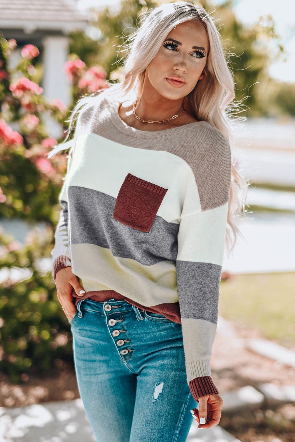 Color Block Sweater - Olive Ave