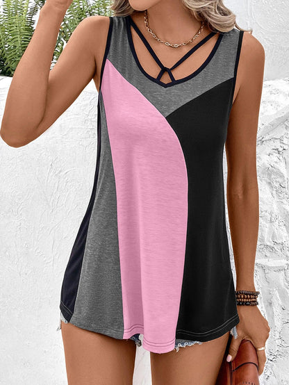 Color Block Tank Top - Olive Ave