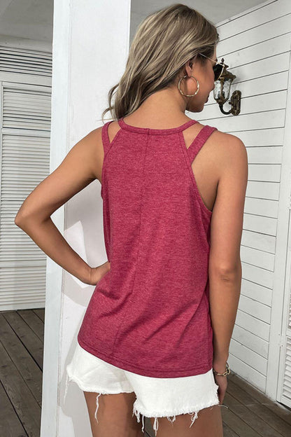 Cutout Sleeveless Top - Olive Ave