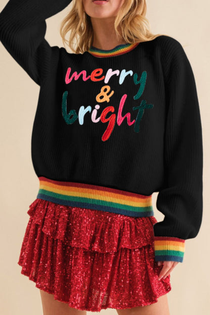 MERRY & BRIGHT Ribbed Sweater in 3 Colors