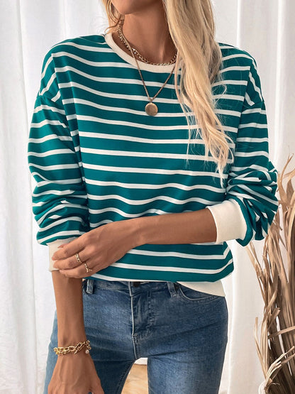 Striped Contrast Sweatshirt