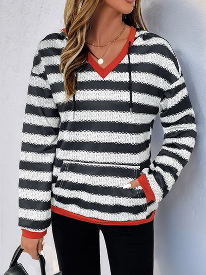 Contrast Striped Hoodie