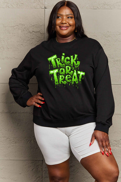 Full Size TRICK OR TREAT Graphic Sweatshirt in 6 Colors