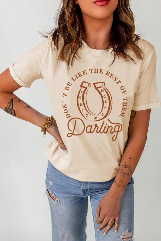 DARLING Graphic Cuffed Sleeve Tee - Olive Ave