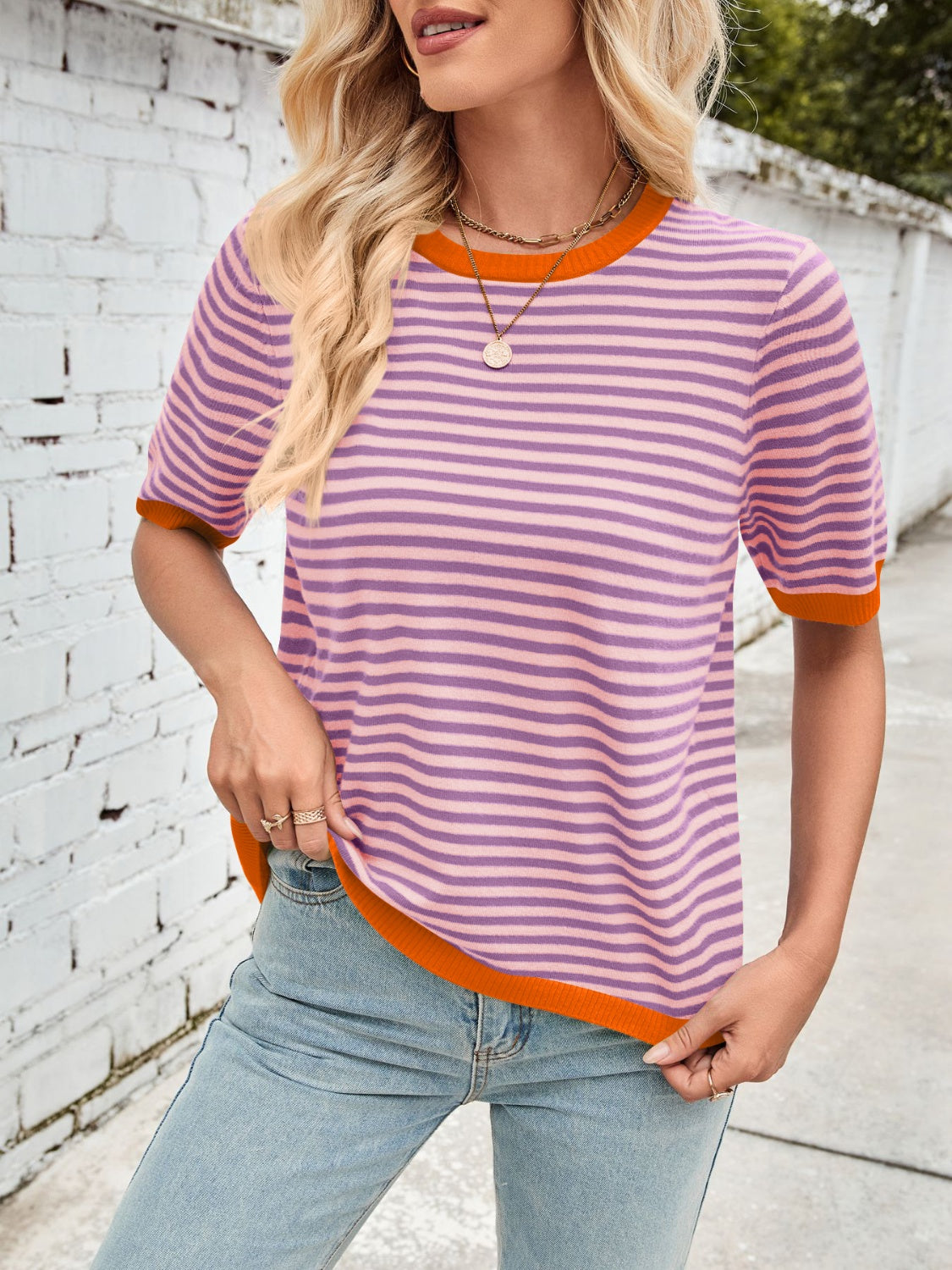 Striped Contrast Top in 7 Colors