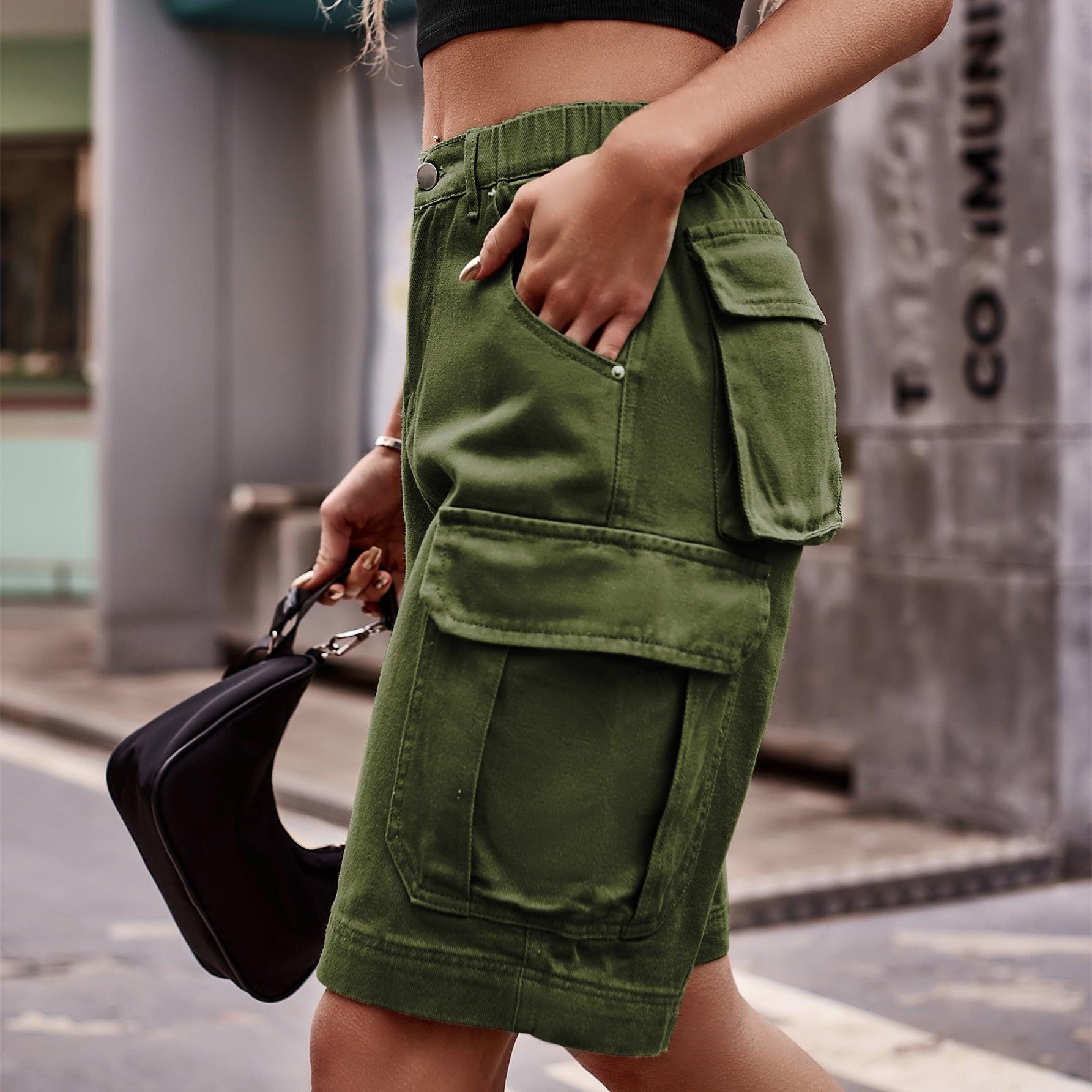 Denim Cargo Bermuda Shorts - Olive Ave