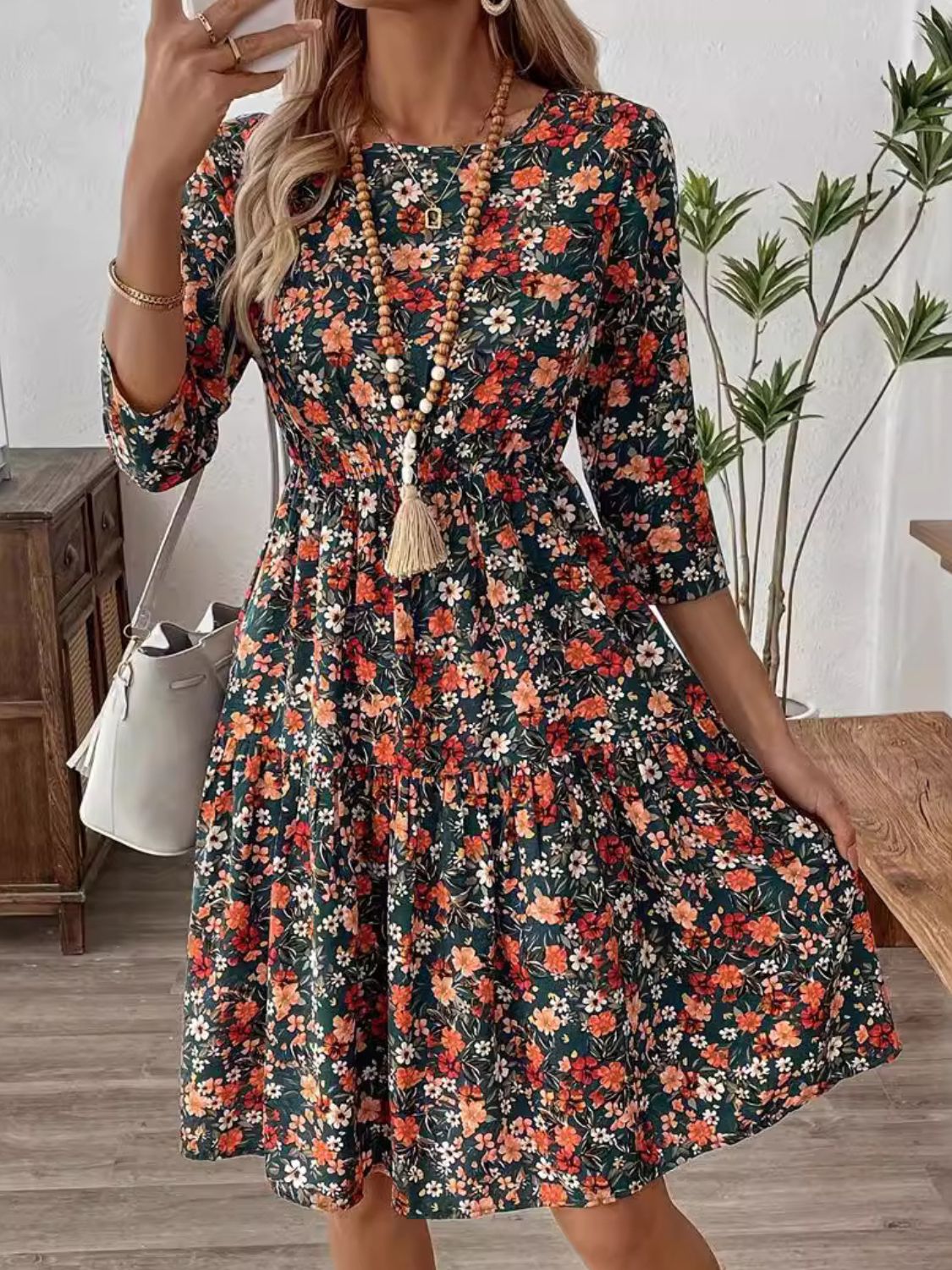 Frill Floral Dress