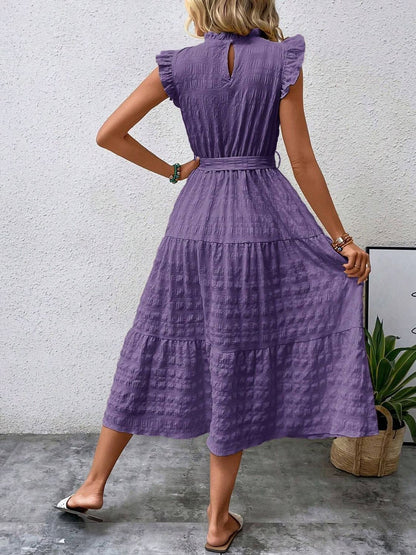 Tied Ruffled Midi Dress in 7 Colors