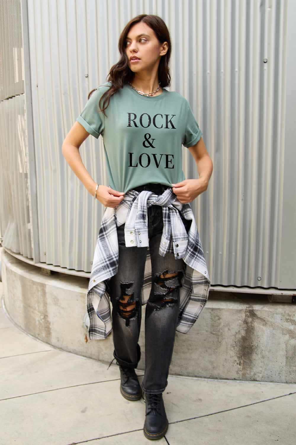 Full Size ROCK ＆ LOVE T-Shirt in 3 Colors