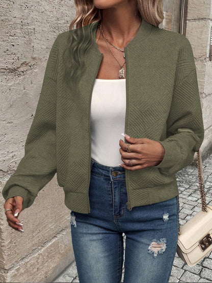 Textured Zip Up Jacket in 5 Colors