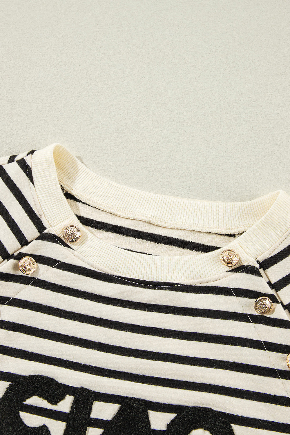 CIAO AMORE Button Detail Sweatshirt