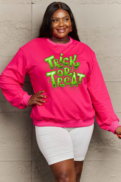 Full Size TRICK OR TREAT Graphic Sweatshirt in 6 Colors